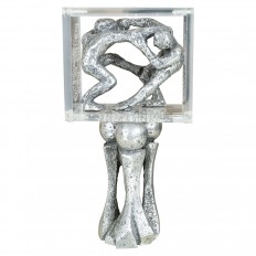 Abstract/ figural aluminum and lucite sculpture